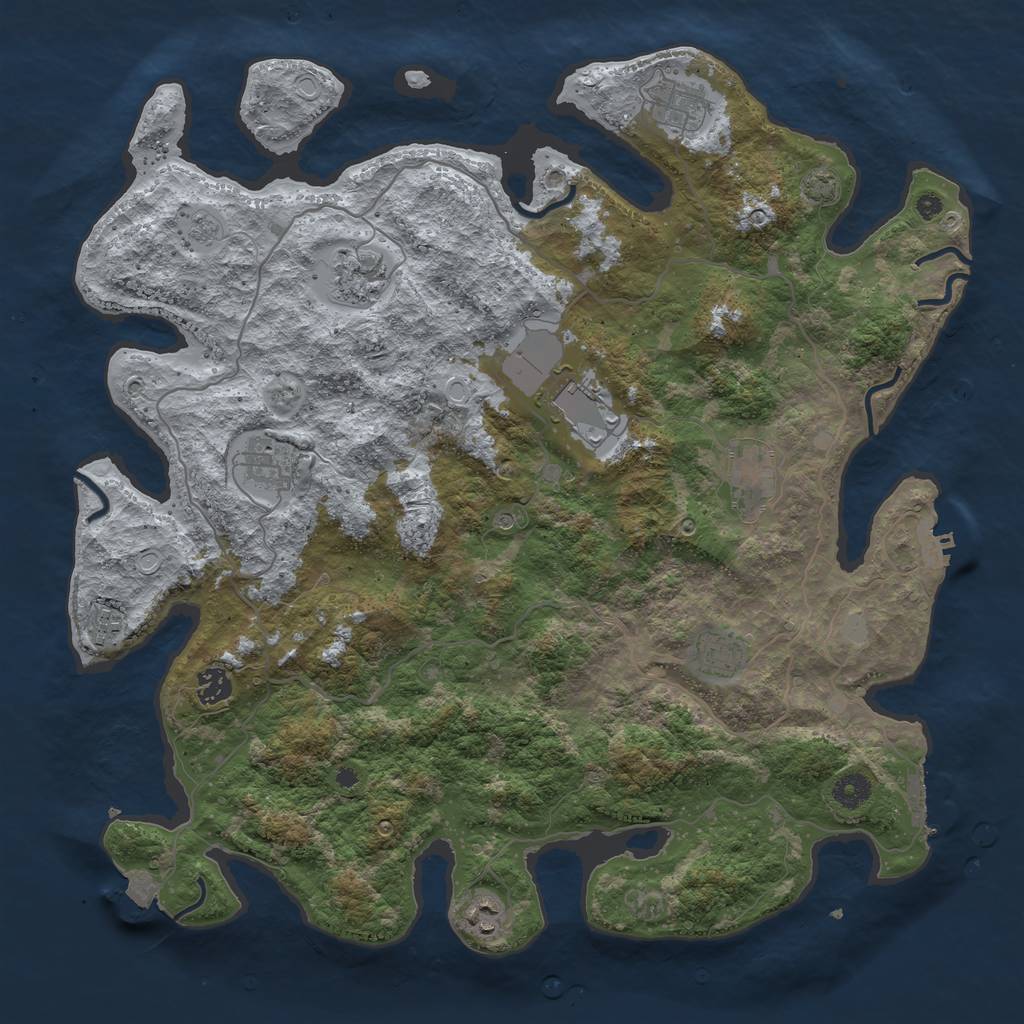 Rust Map: Procedural Map, Size: 4200, Seed: 1873567648, 17 Monuments
