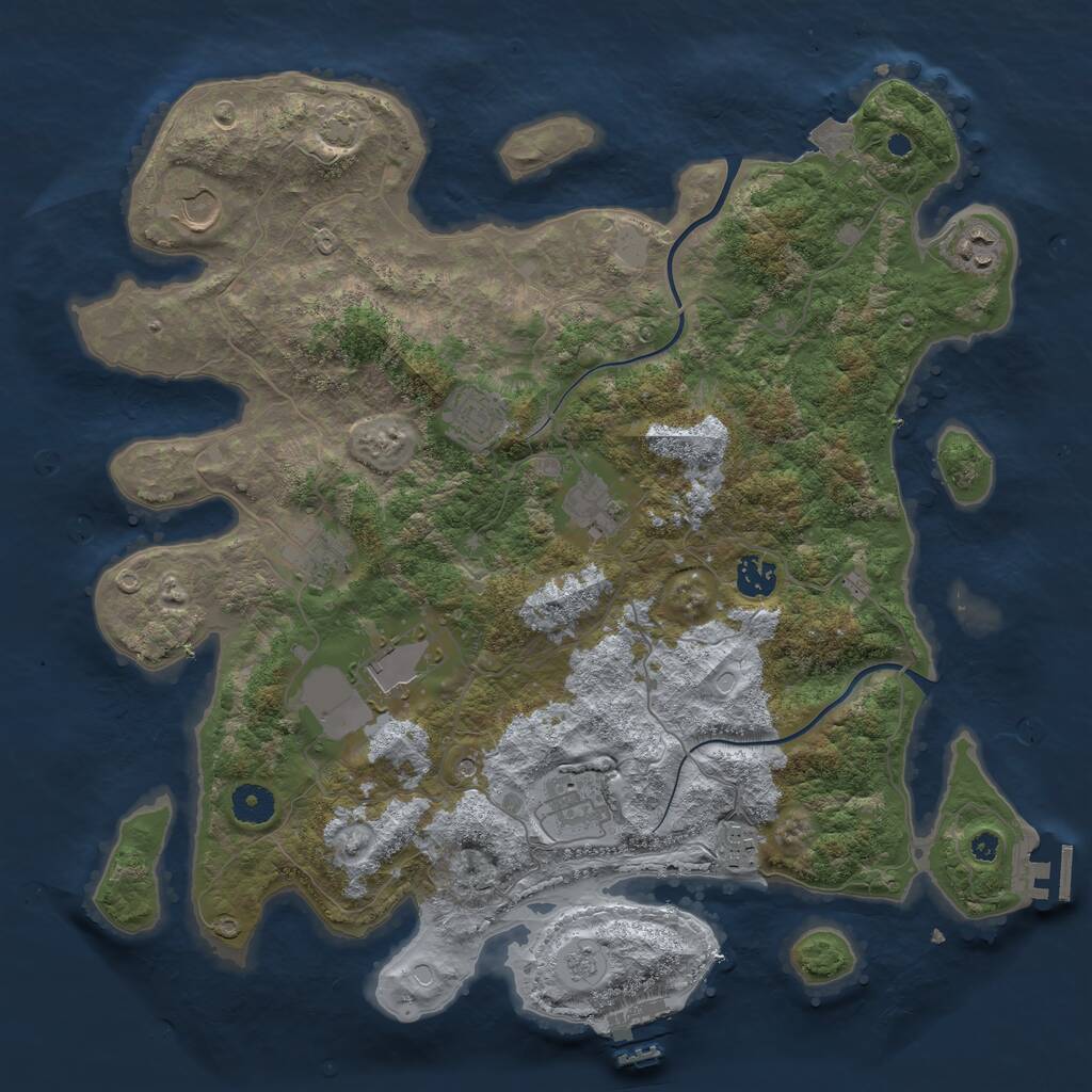 Rust Map: Procedural Map, Size: 3950, Seed: 35384543, 15 Monuments