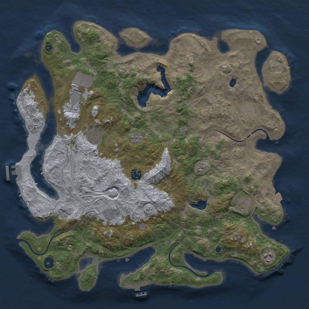 Rust Map: Procedural Map, Size: 4300, Seed: 82382728, 14 Monuments