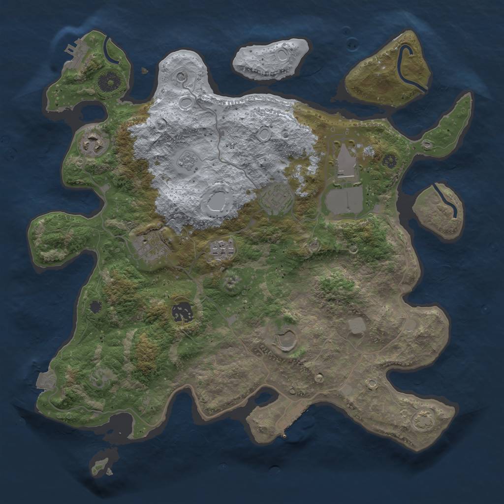 Rust Map: Procedural Map, Size: 3550, Seed: 20036067, 15 Monuments