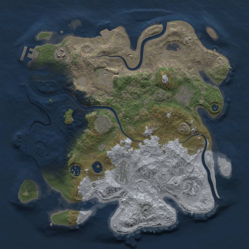 Rust Map: Procedural Map, Size: 3450, Seed: 5949465, 14 Monuments