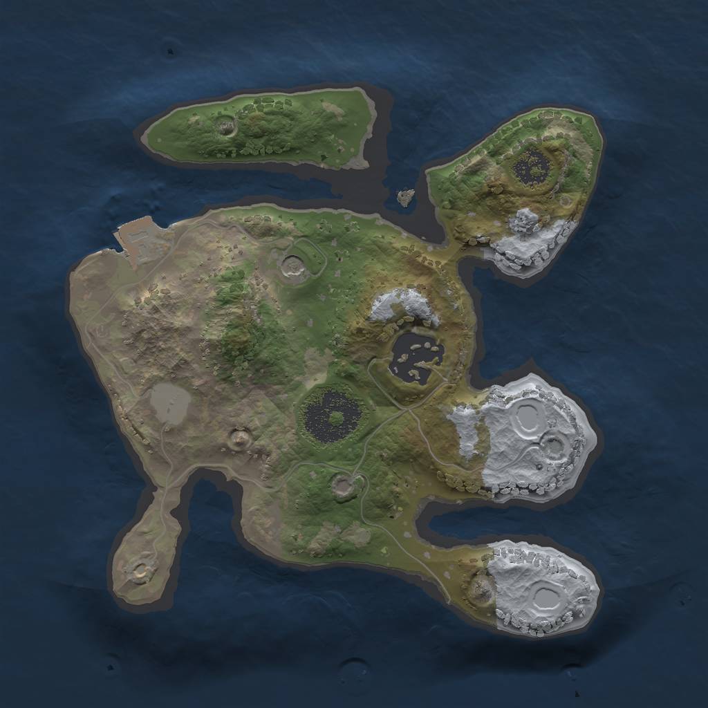 Rust Map: Procedural Map, Size: 2000, Seed: 923256690, 5 Monuments