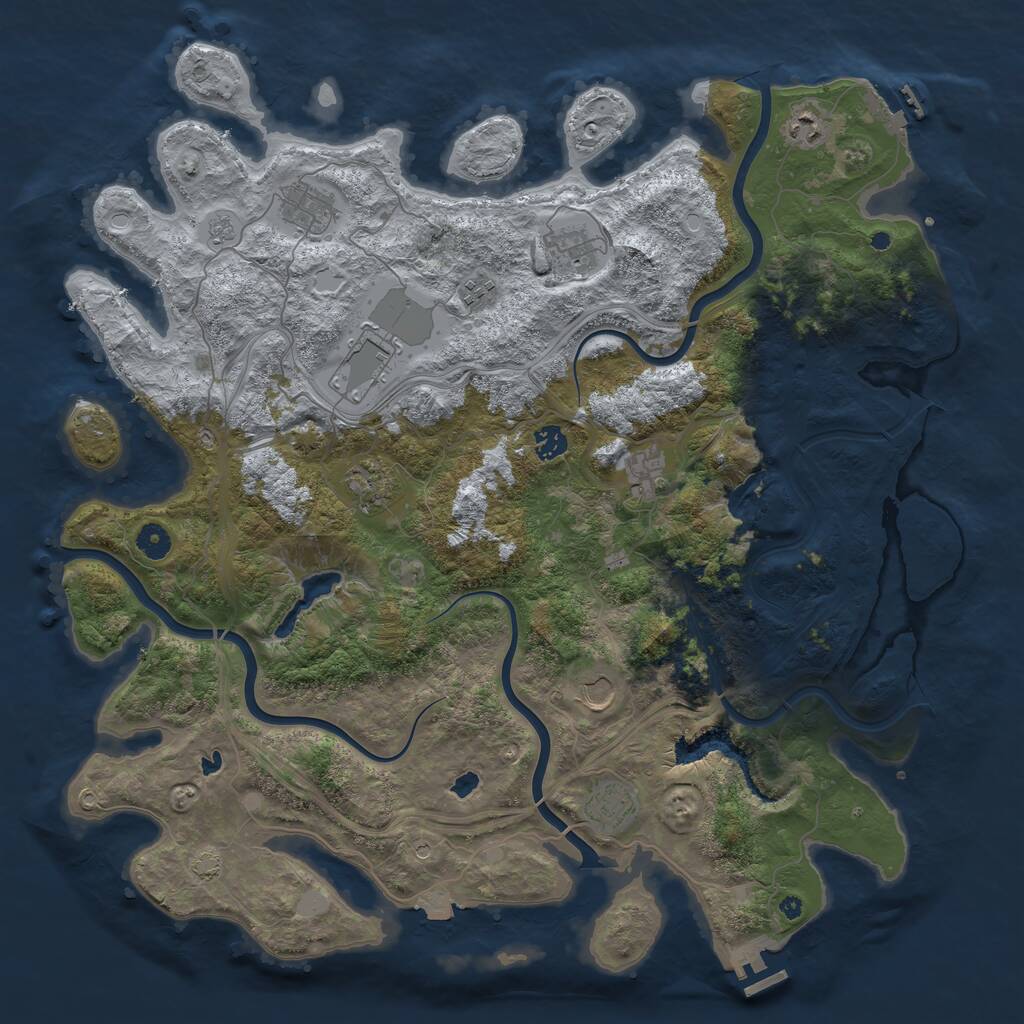 Rust Map: Procedural Map, Size: 4500, Seed: 78967742, 16 Monuments