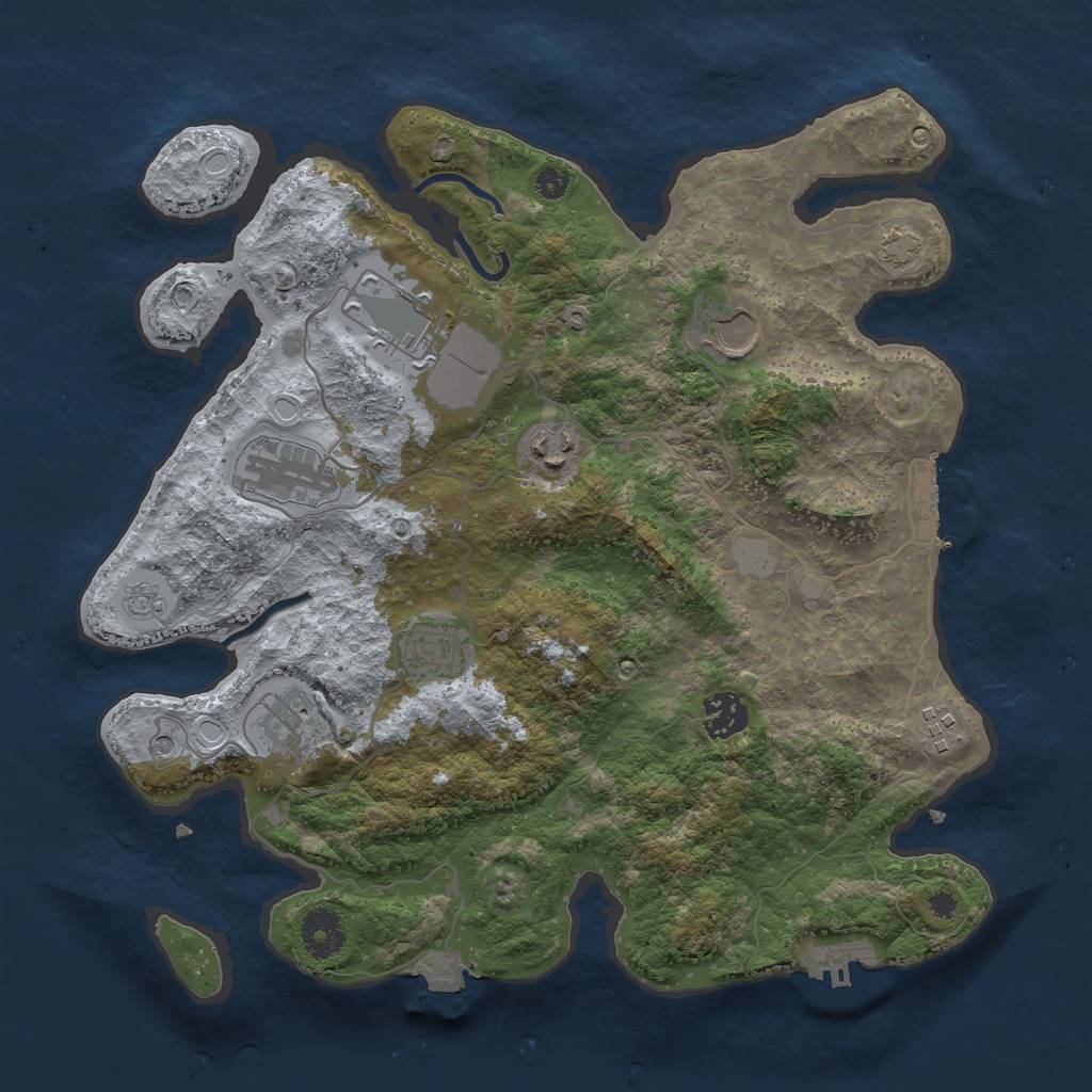 Rust Map: Procedural Map, Size: 3500, Seed: 890031916, 16 Monuments