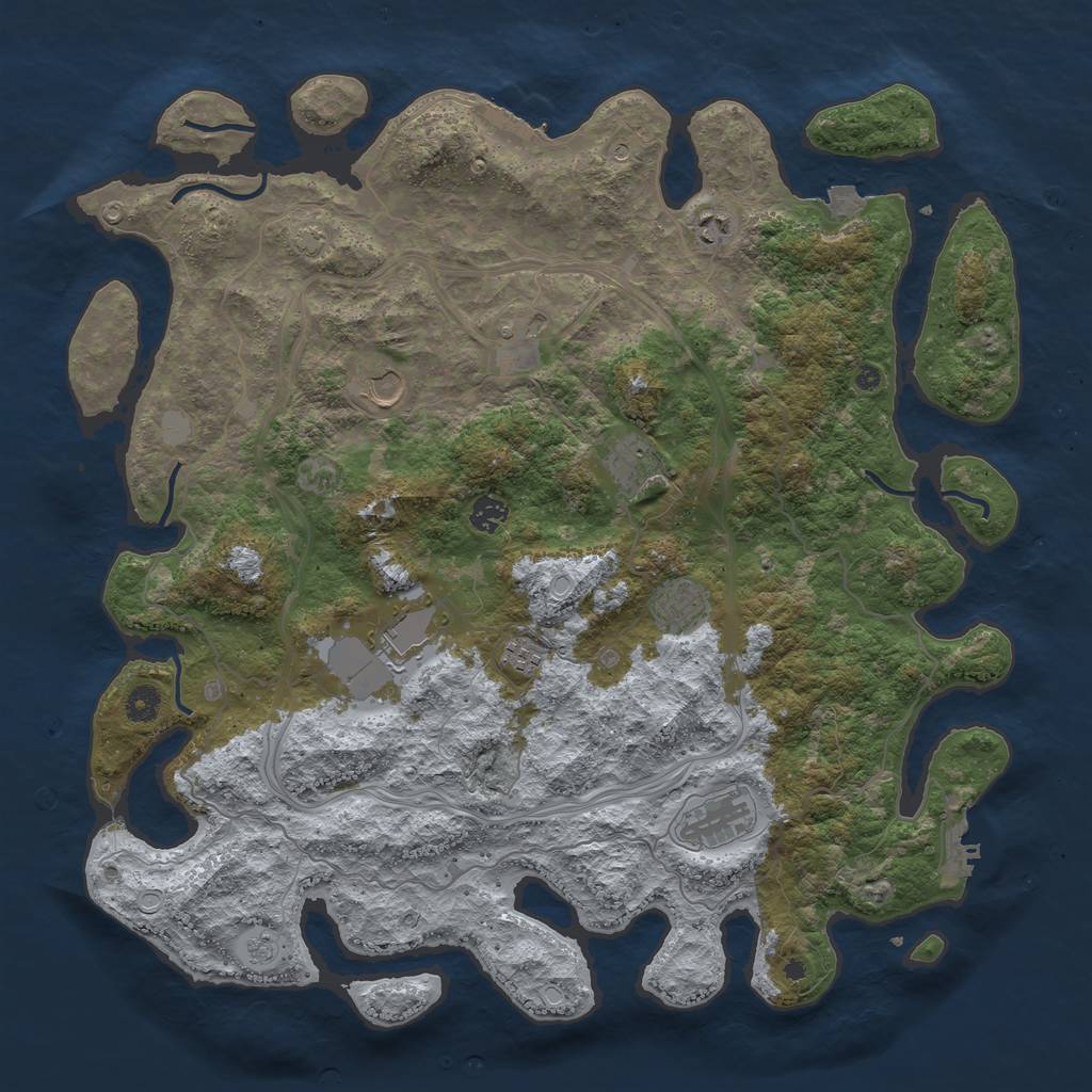 Rust Map: Procedural Map, Size: 4500, Seed: 1598037959, 17 Monuments