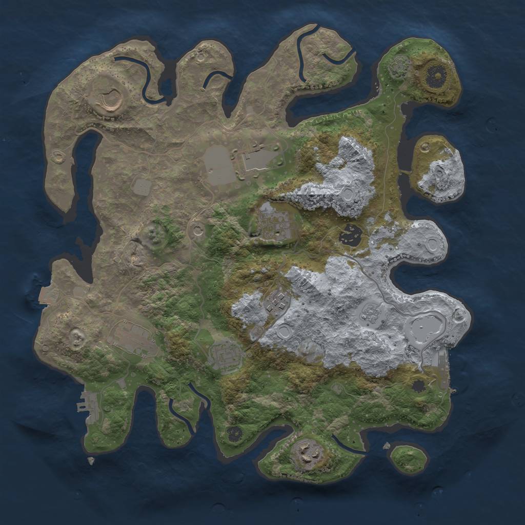 Rust Map: Procedural Map, Size: 3500, Seed: 180017699, 16 Monuments