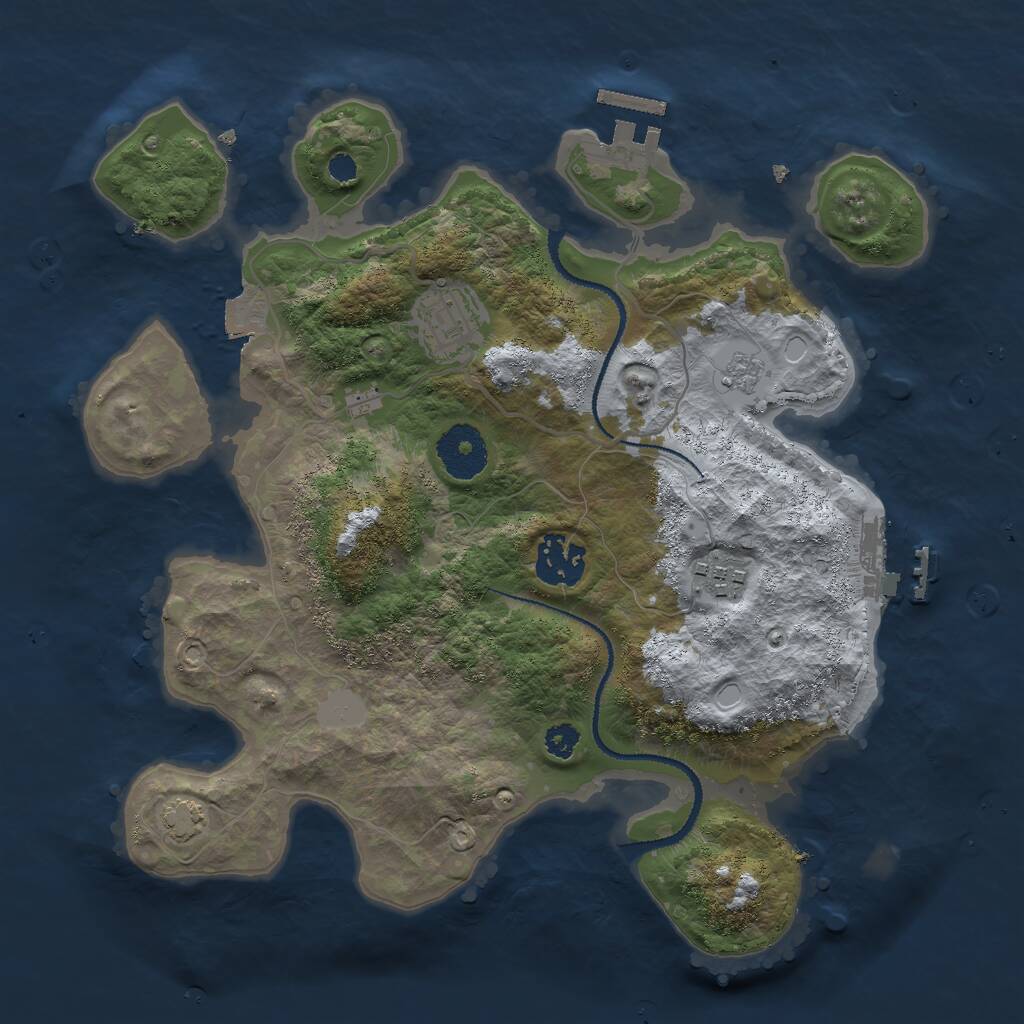 Rust Map: Procedural Map, Size: 3000, Seed: 42114, 8 Monuments