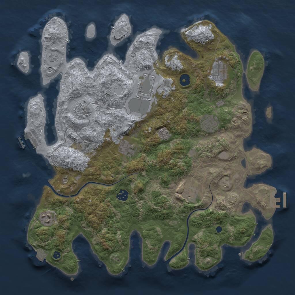 Rust Map: Procedural Map, Size: 3850, Seed: 9836299, 15 Monuments