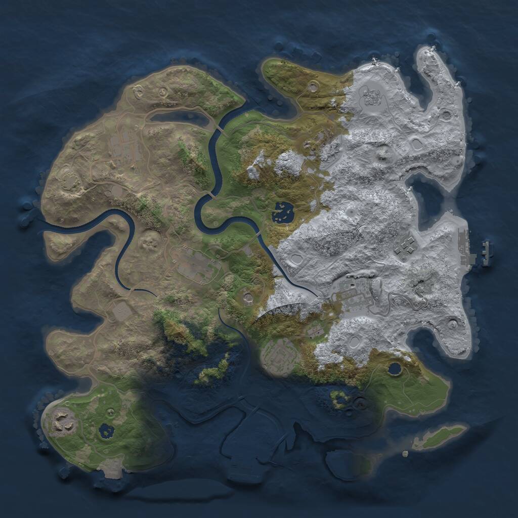 Rust Map: Procedural Map, Size: 3400, Seed: 8321682, 14 Monuments