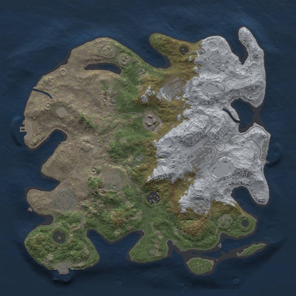 Rust Map: Procedural Map, Size: 3400, Seed: 8321682, 16 Monuments