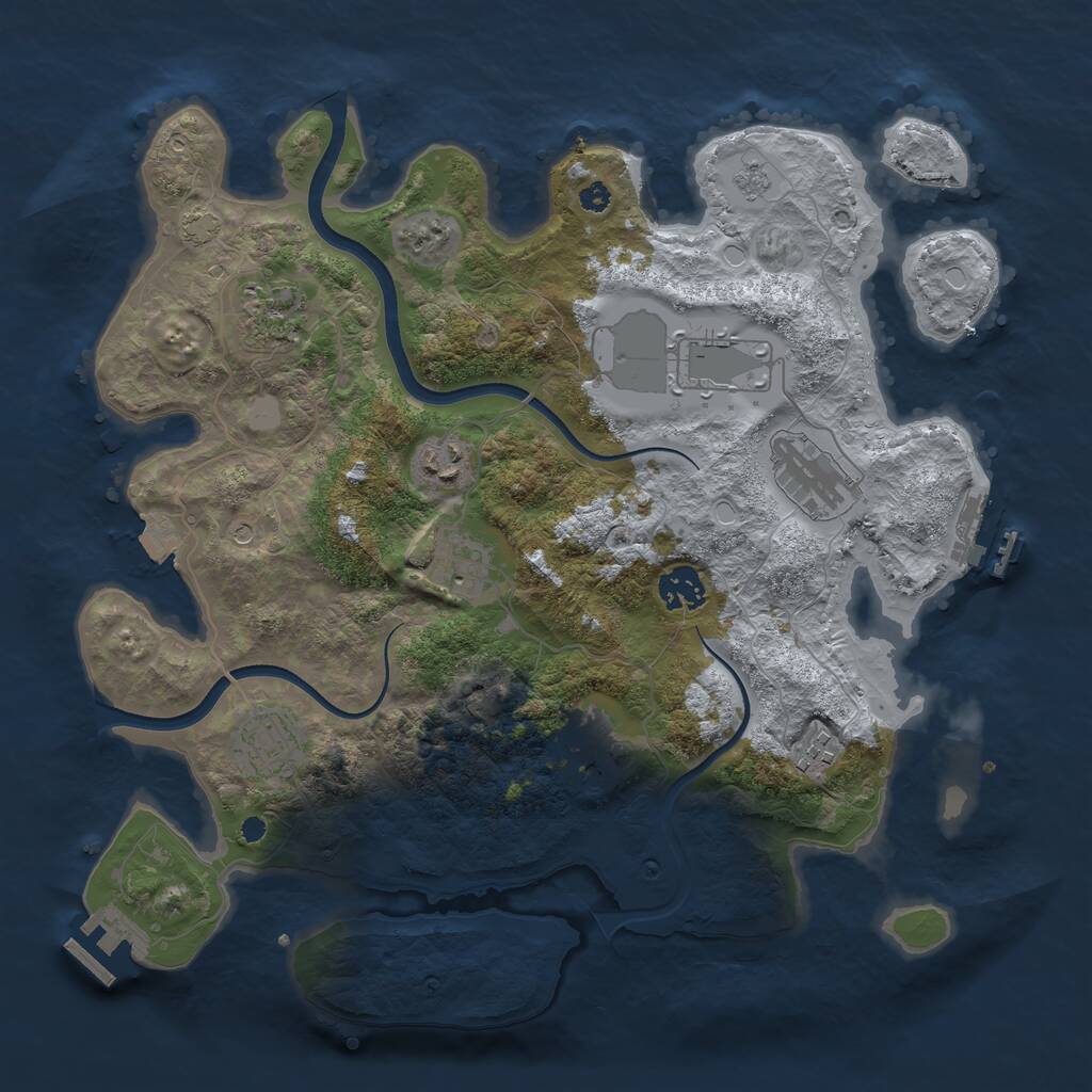 Rust Map: Procedural Map, Size: 3600, Seed: 30583478, 15 Monuments