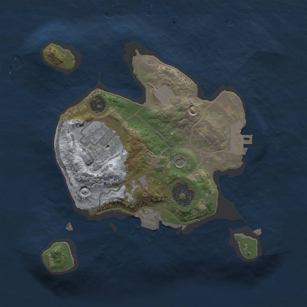 Rust Map: Procedural Map, Size: 2000, Seed: 637370877, 6 Monuments