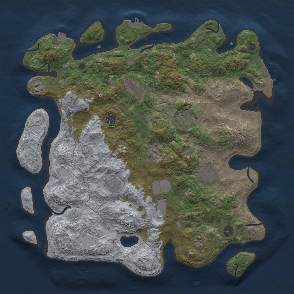 Rust Map: Procedural Map, Size: 4100, Seed: 9118166, 17 Monuments