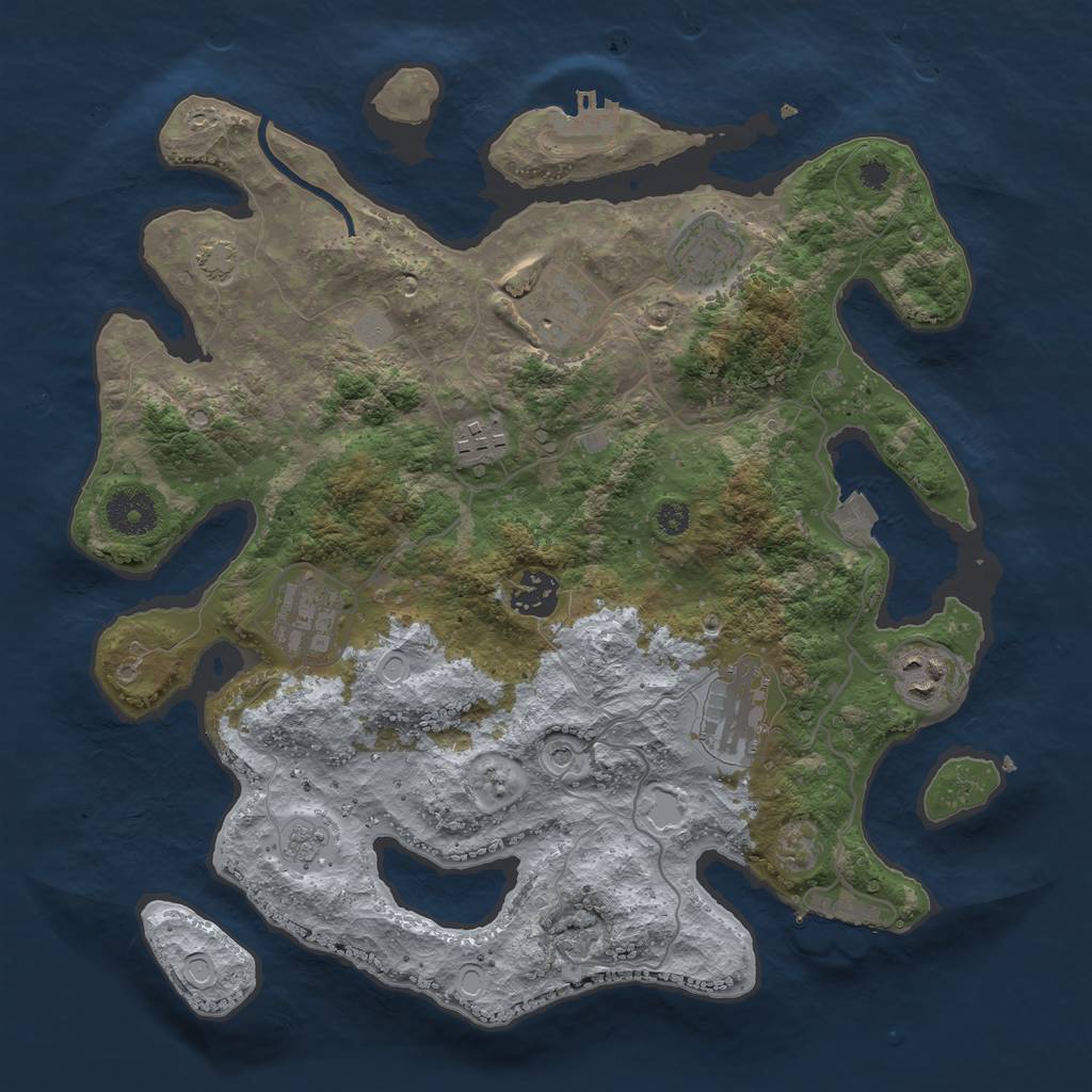 Rust Map: Procedural Map, Size: 3400, Seed: 51826513, 15 Monuments