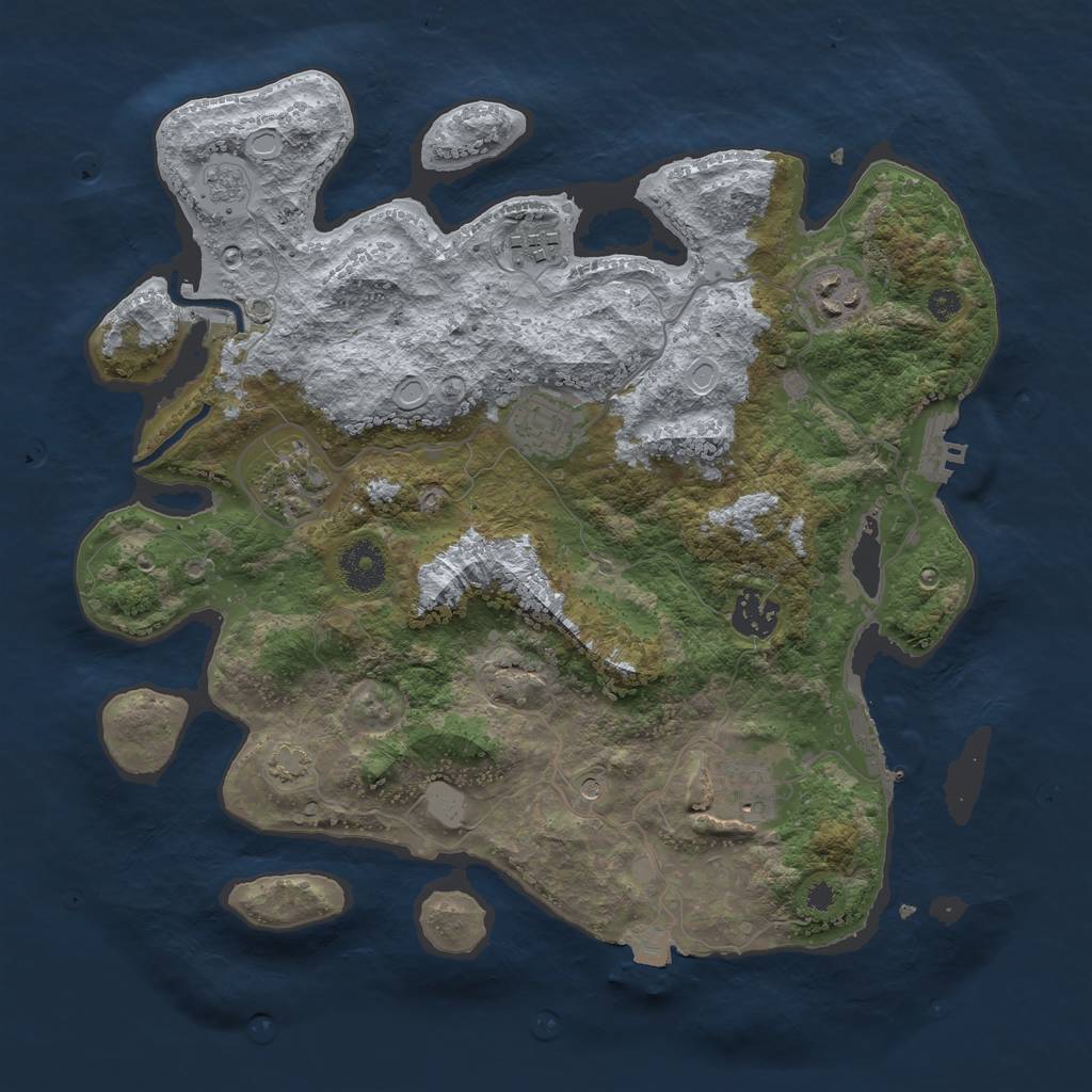Rust Map: Procedural Map, Size: 3400, Seed: 2727265, 14 Monuments
