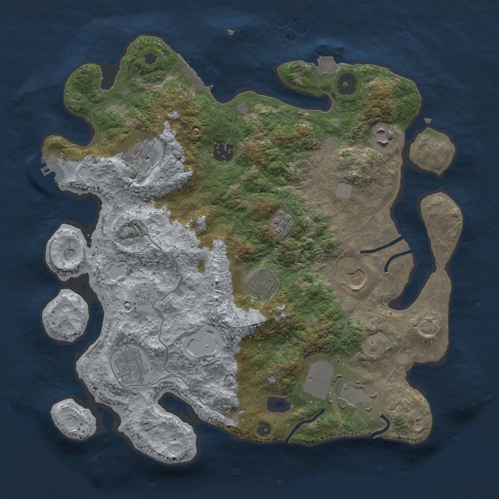 Rust Map: Procedural Map, Size: 3550, Seed: 97397904, 16 Monuments