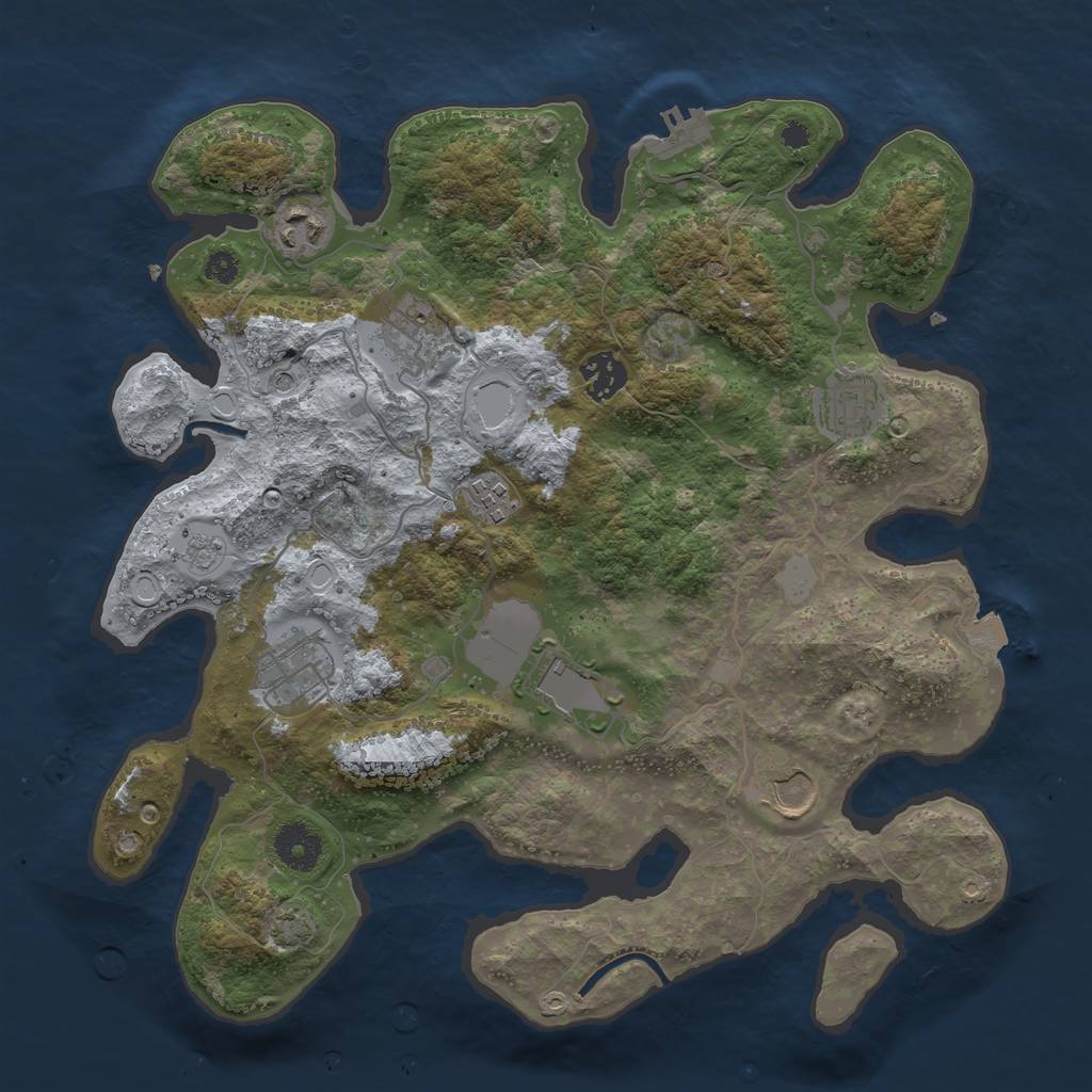 Rust Map: Procedural Map, Size: 3500, Seed: 97322086, 15 Monuments