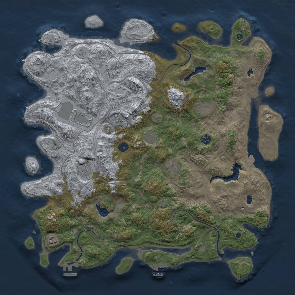 Rust Map: Procedural Map, Size: 4550, Seed: 1665777655, 15 Monuments