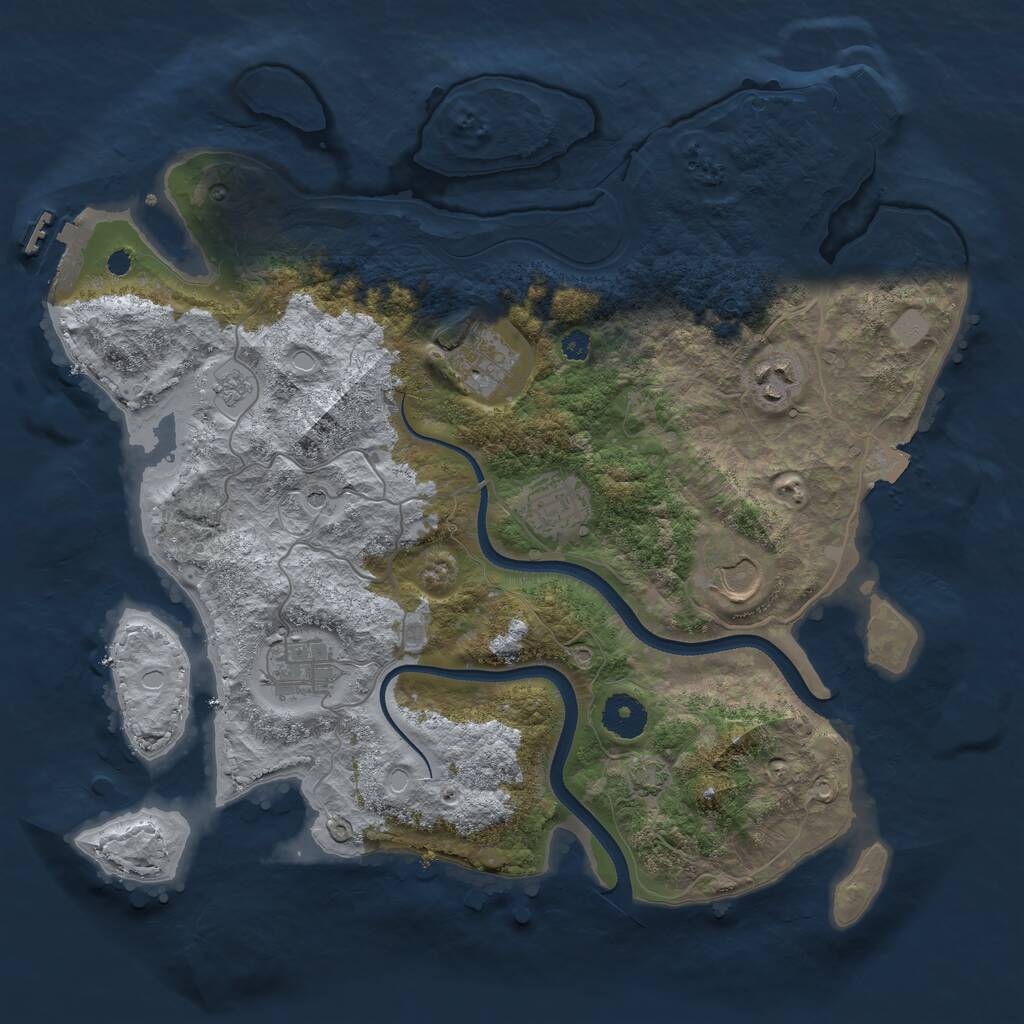 Rust Map: Procedural Map, Size: 3500, Seed: 1528211966, 11 Monuments