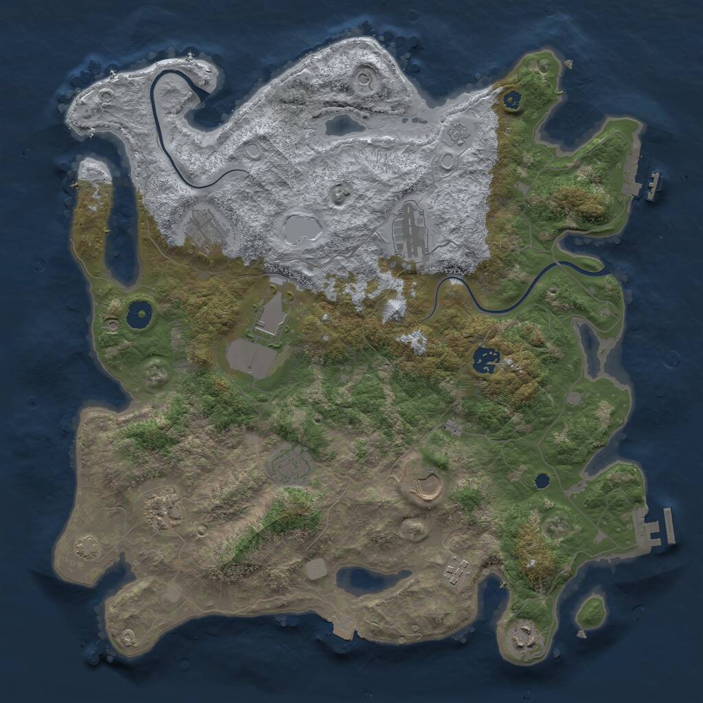 Rust Map: Procedural Map, Size: 3900, Seed: 10841488, 15 Monuments