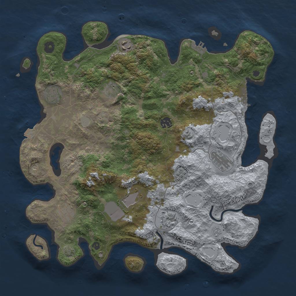 Rust Map: Procedural Map, Size: 3900, Seed: 59714068, 17 Monuments