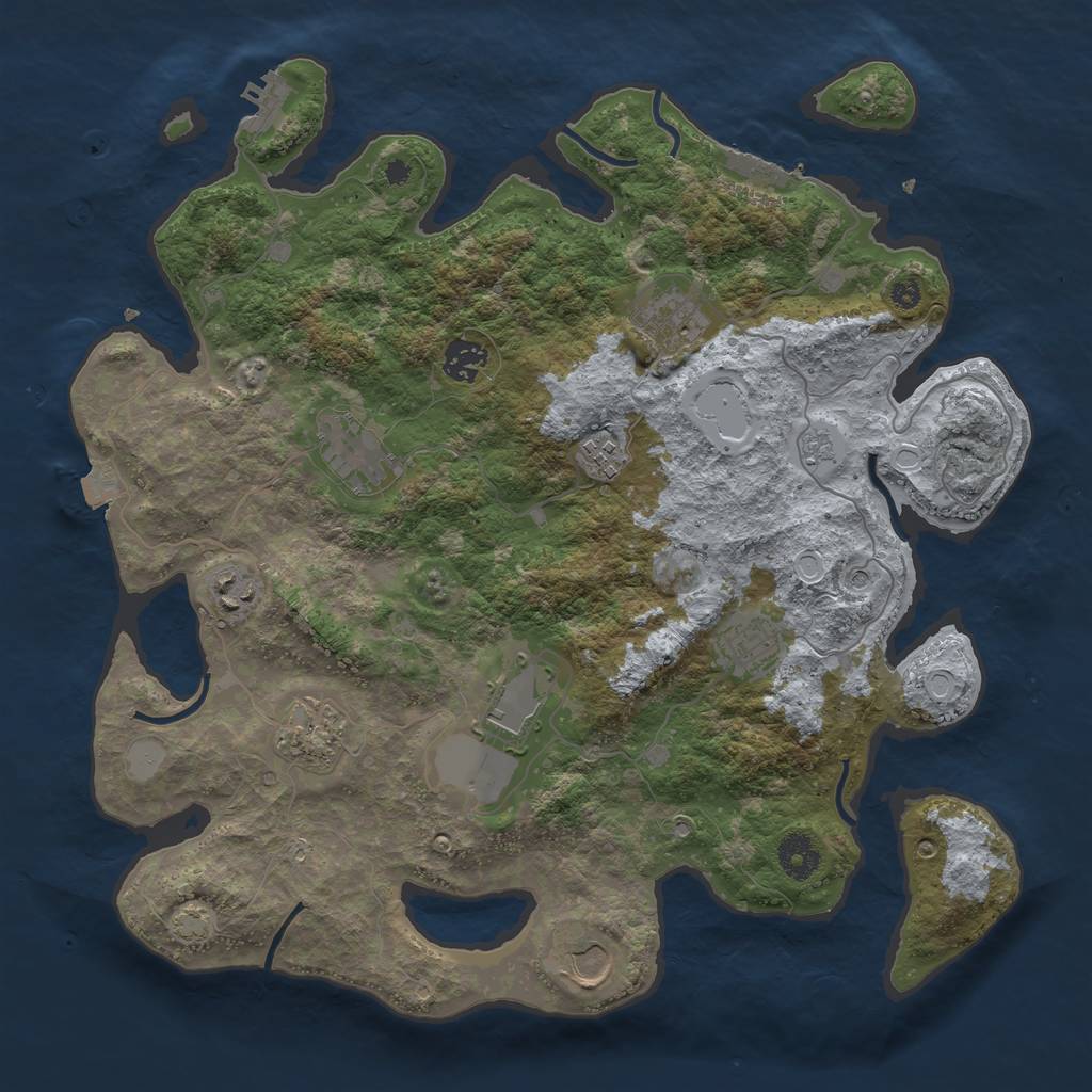 Rust Map: Procedural Map, Size: 3750, Seed: 20073611, 17 Monuments
