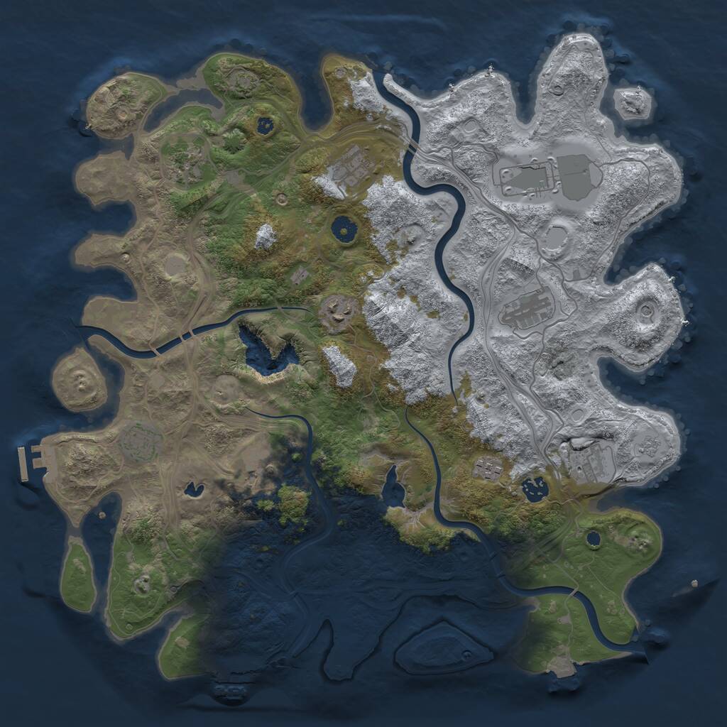 Rust Map: Procedural Map, Size: 4250, Seed: 2821840, 16 Monuments