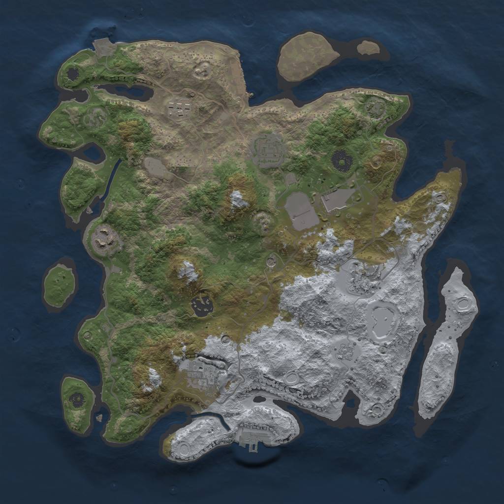 Rust Map: Procedural Map, Size: 3500, Seed: 8912, 15 Monuments