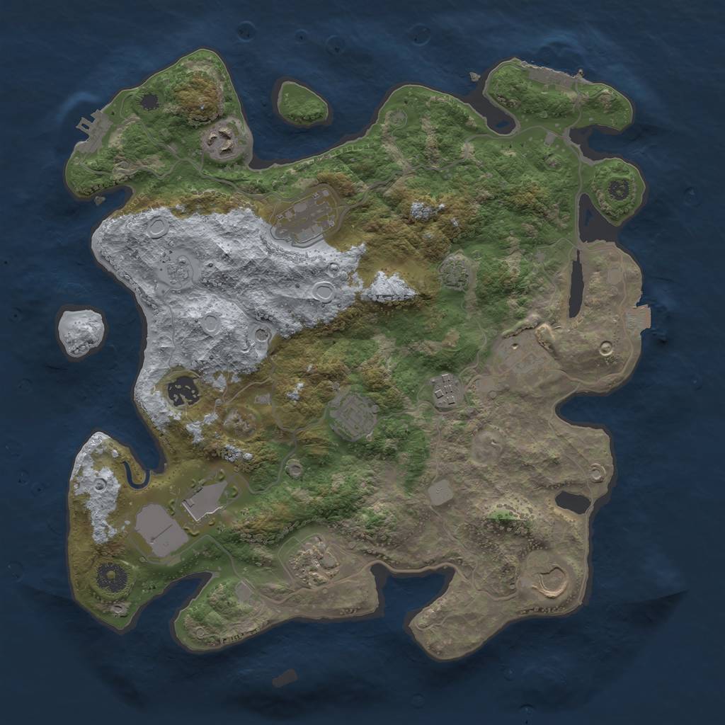 Rust Map: Procedural Map, Size: 3550, Seed: 66604388, 17 Monuments