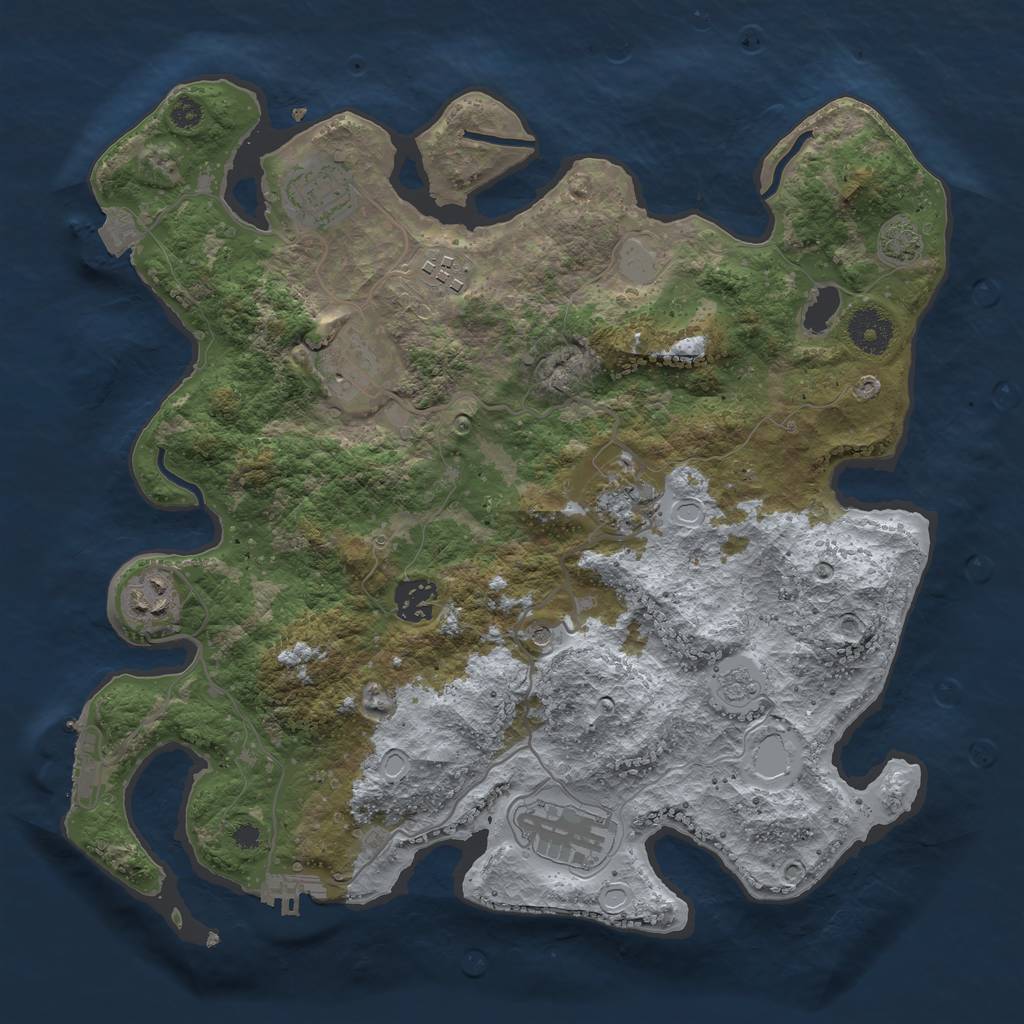 Rust Map: Procedural Map, Size: 3450, Seed: 67149242, 15 Monuments