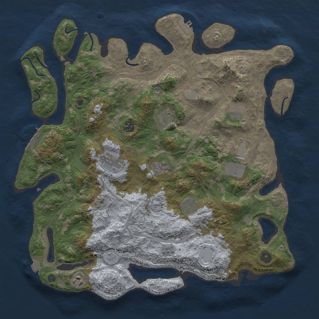 Rust Map: Procedural Map, Size: 4250, Seed: 67157193, 17 Monuments