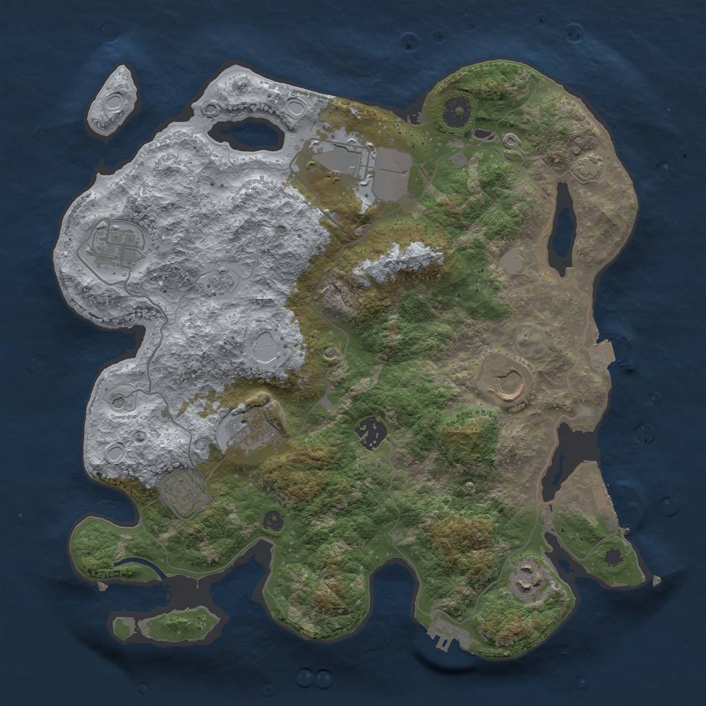 Rust Map: Procedural Map, Size: 3500, Seed: 5075897, 15 Monuments