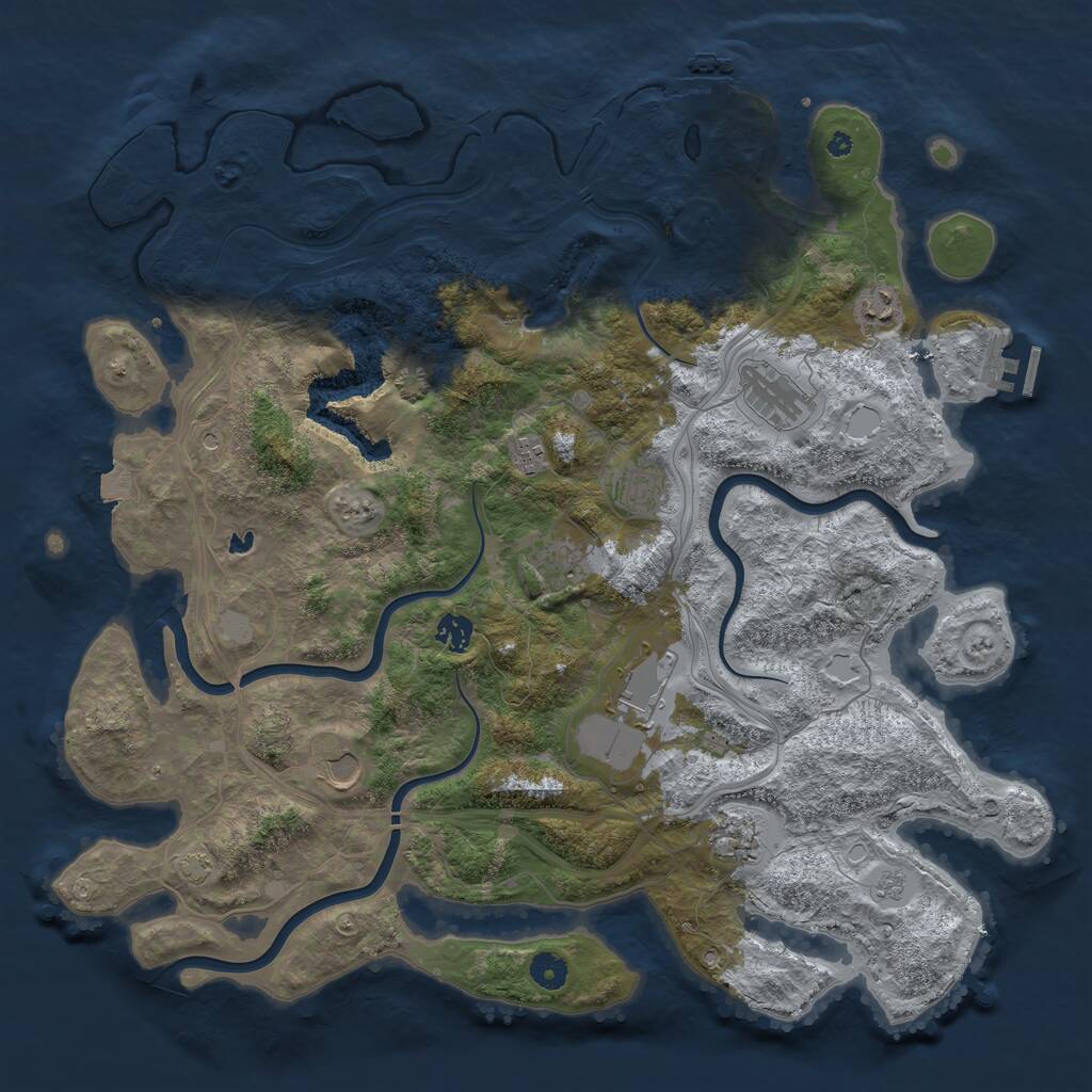 Rust Map: Procedural Map, Size: 4400, Seed: 73879102, 15 Monuments