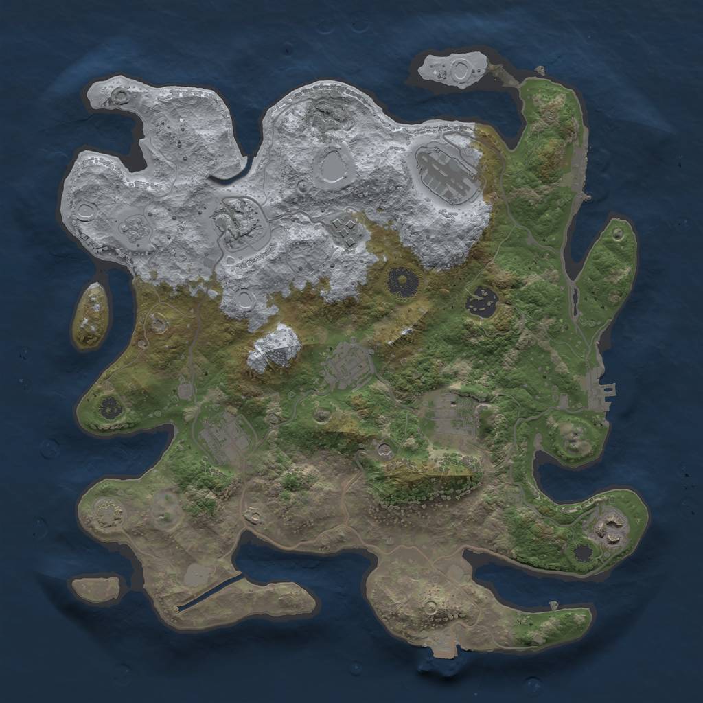 Rust Map: Procedural Map, Size: 3400, Seed: 99251820, 16 Monuments