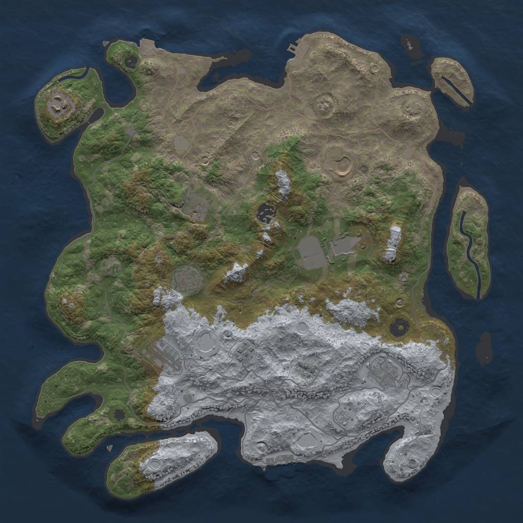 Rust Map: Procedural Map, Size: 4100, Seed: 14696626, 17 Monuments
