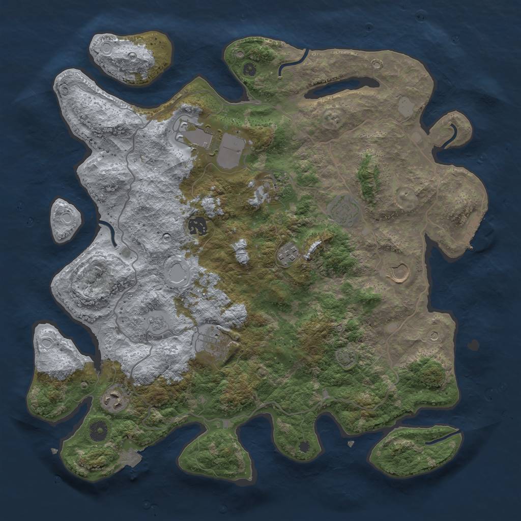 Rust Map: Procedural Map, Size: 4000, Seed: 637824014, 15 Monuments
