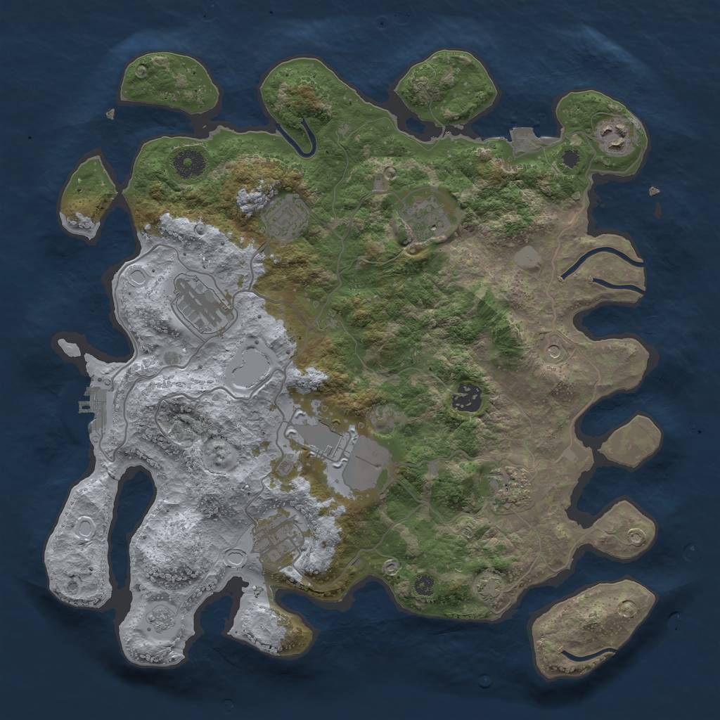 Rust Map: Procedural Map, Size: 3600, Seed: 62711411, 15 Monuments