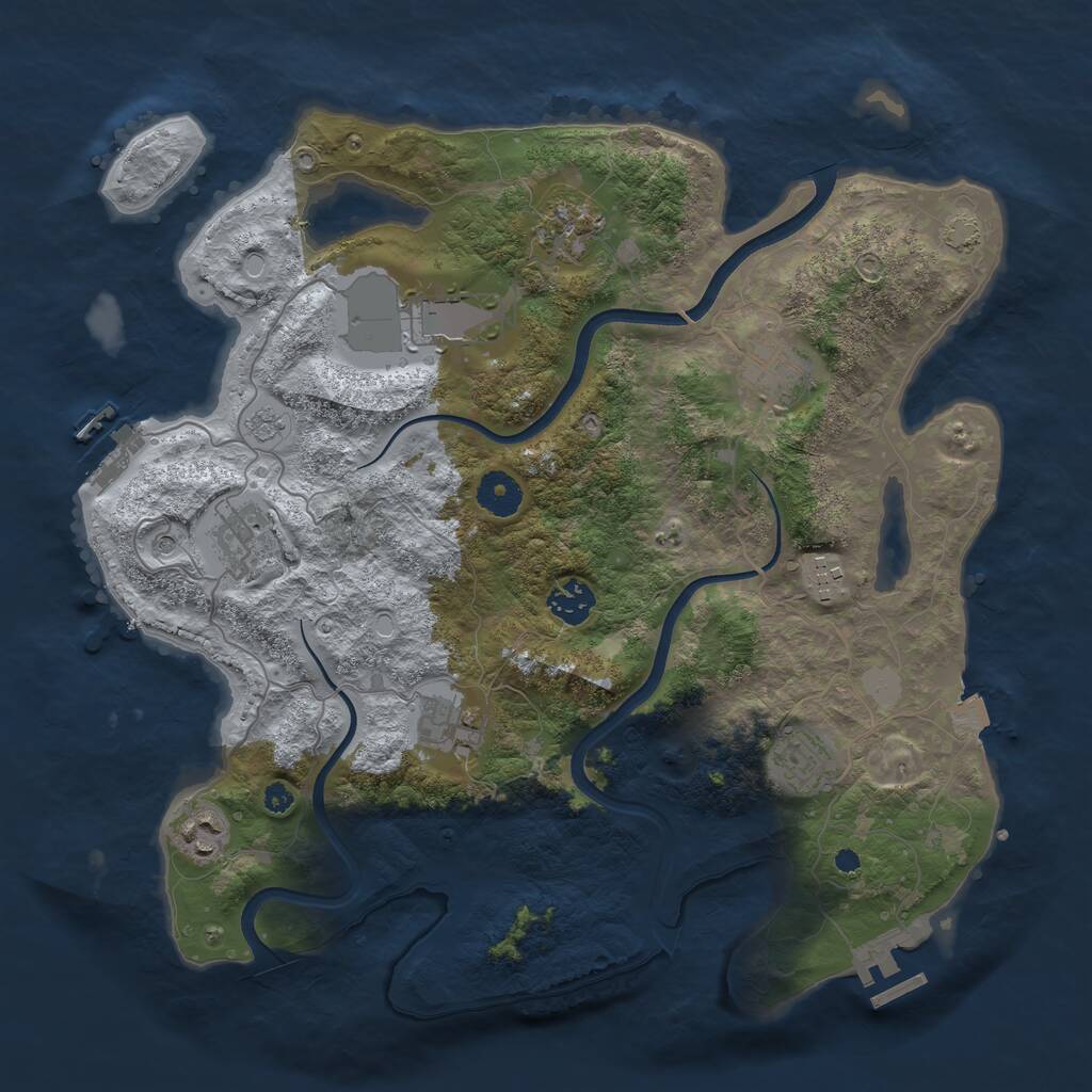 Rust Map: Procedural Map, Size: 3700, Seed: 89746393, 15 Monuments