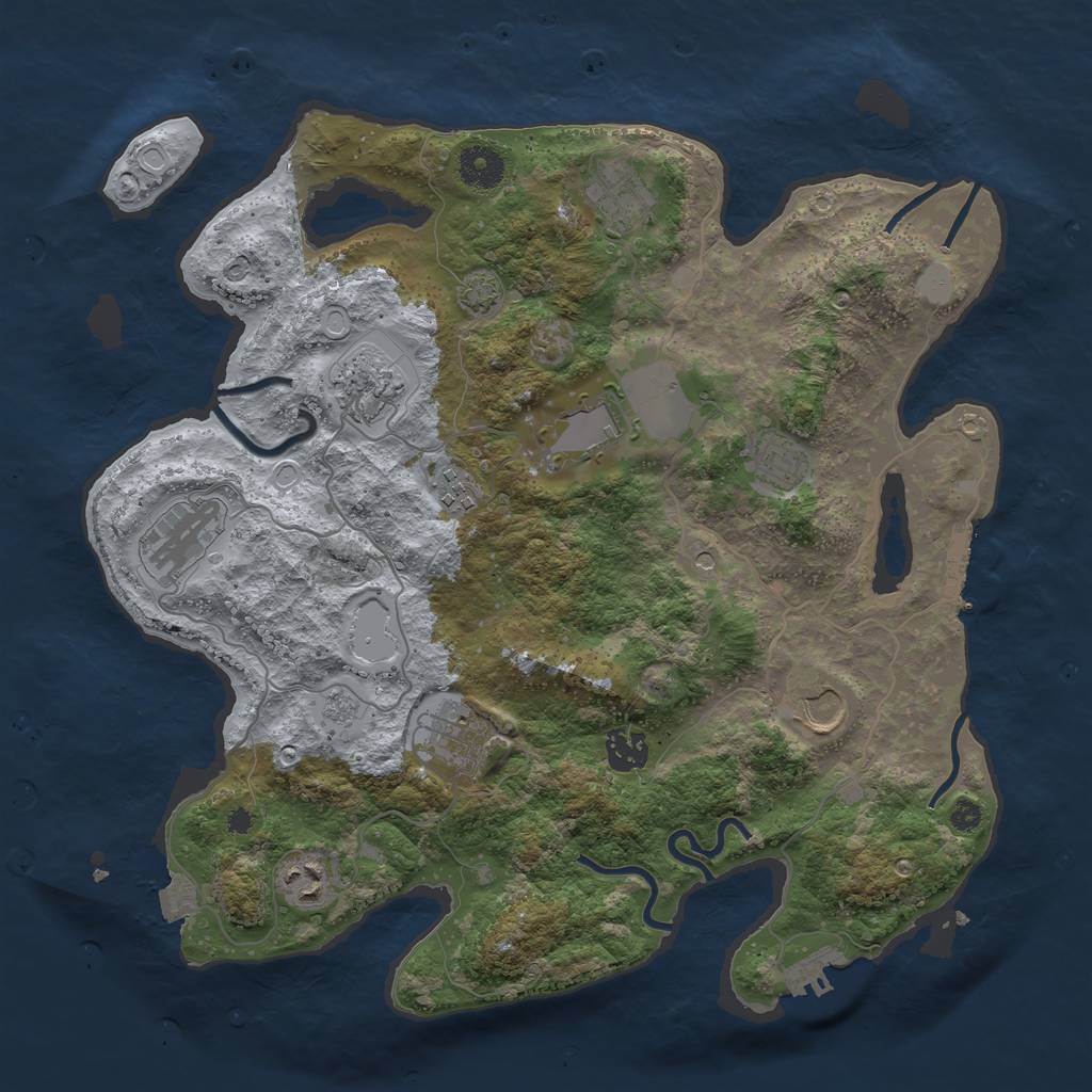 Rust Map: Procedural Map, Size: 3700, Seed: 89746393, 18 Monuments