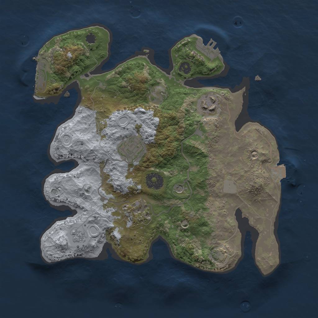 Rust Map: Procedural Map, Size: 2700, Seed: 77652076, 11 Monuments