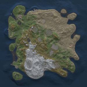 Thumbnail Rust Map: Procedural Map, Size: 3500, Seed: 29655984, 17 Monuments