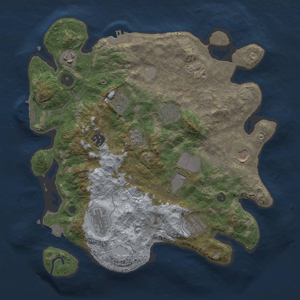 Rust Map: Procedural Map, Size: 3500, Seed: 29655984, 17 Monuments