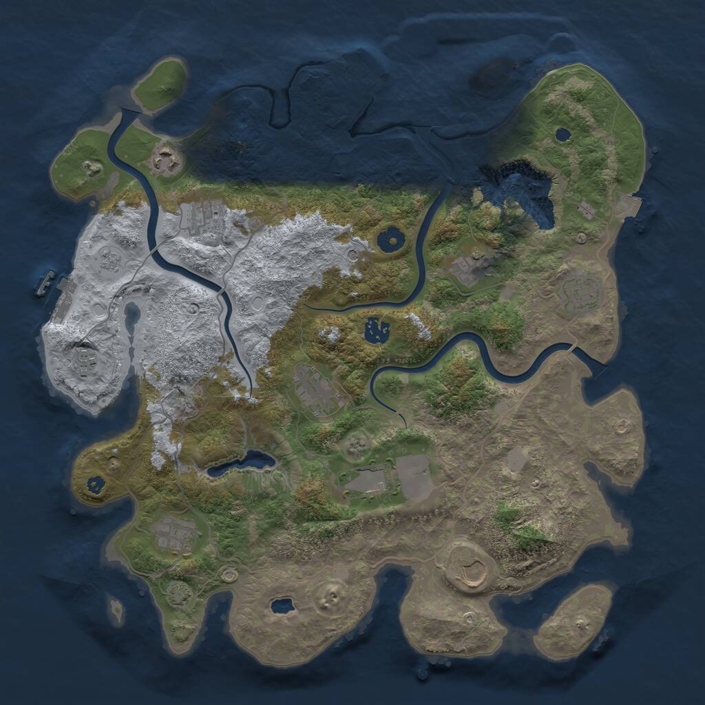 Rust Map: Procedural Map, Size: 4000, Seed: 83530089, 16 Monuments