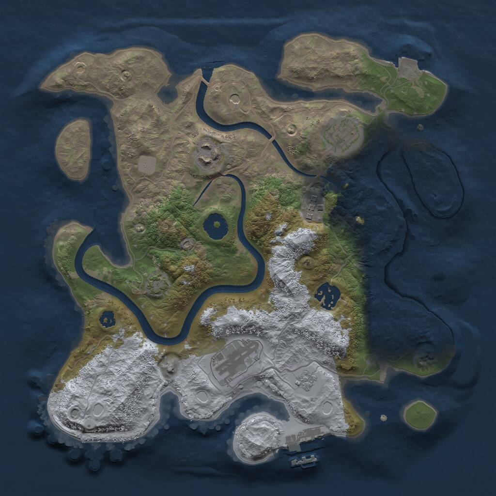 Rust Map: Procedural Map, Size: 3000, Seed: 19478, 10 Monuments