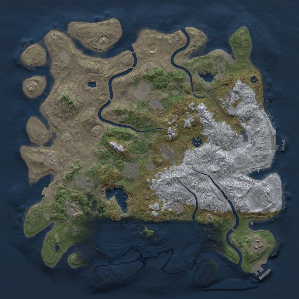 Rust Map: Procedural Map, Size: 4300, Seed: 89930267, 16 Monuments