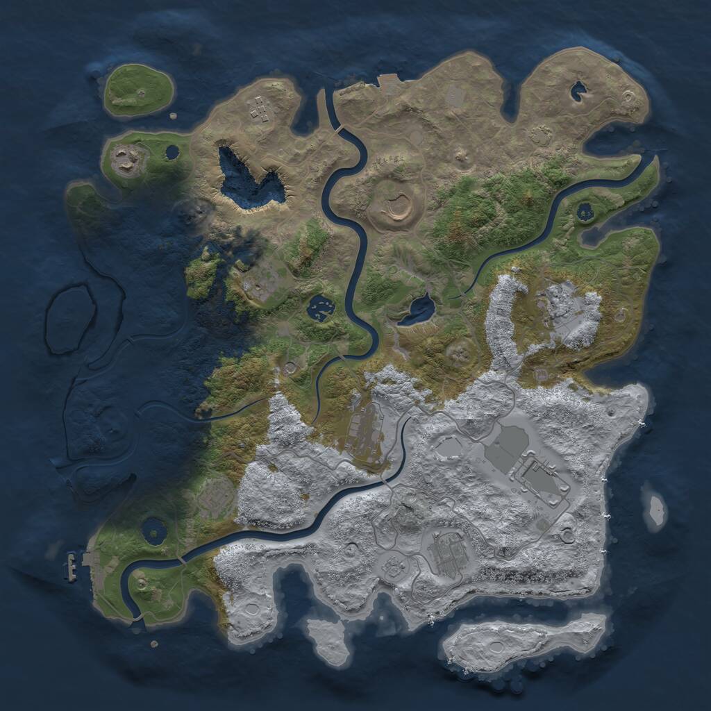 Rust Map: Procedural Map, Size: 4100, Seed: 60113065, 15 Monuments