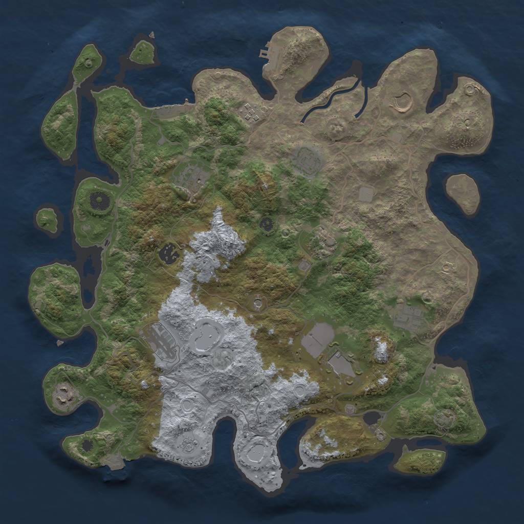 Rust Map: Procedural Map, Size: 4000, Seed: 13423, 18 Monuments