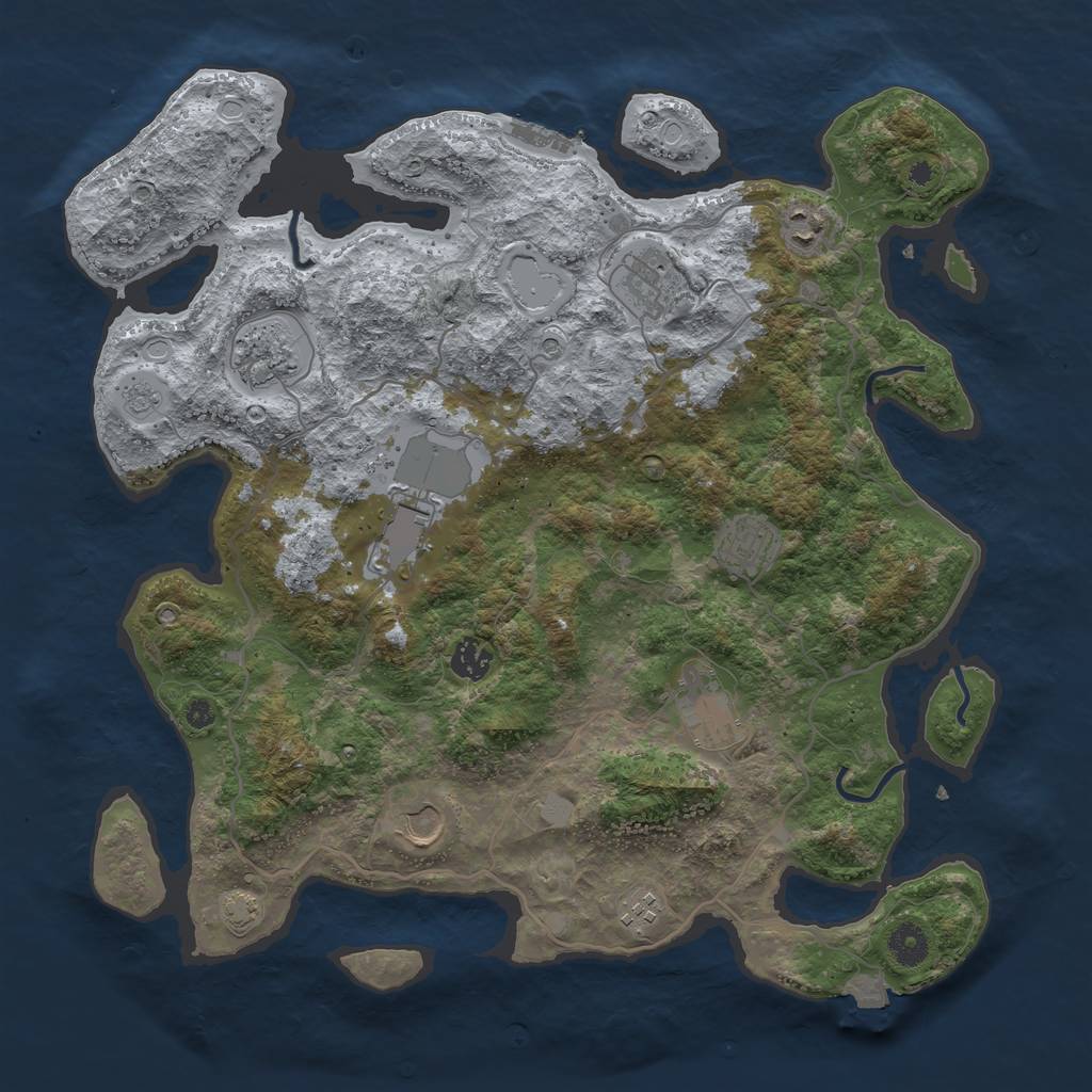 Rust Map: Procedural Map, Size: 4000, Seed: 58155963, 16 Monuments