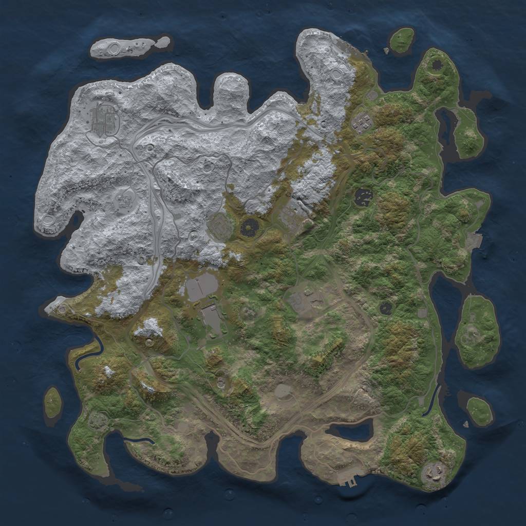 Rust Map: Procedural Map, Size: 4250, Seed: 66228187, 16 Monuments