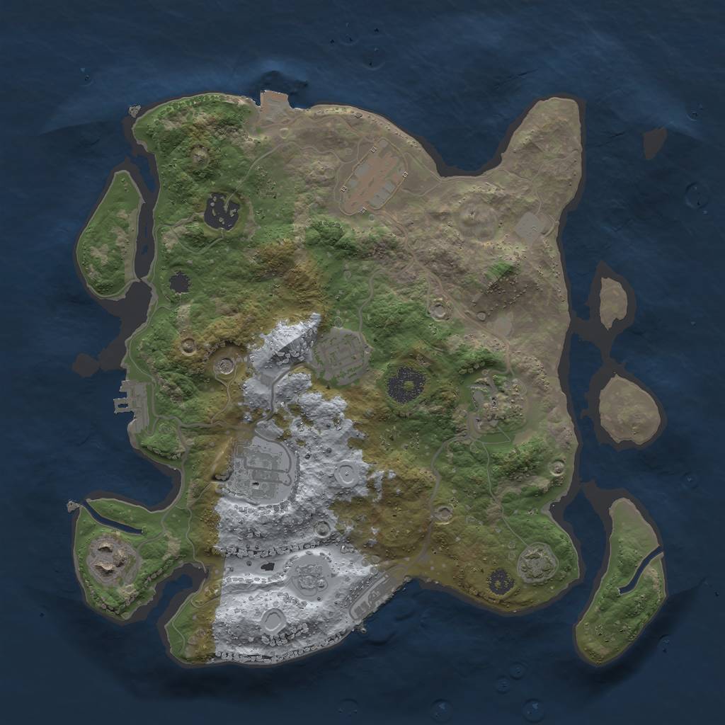 Rust Map: Procedural Map, Size: 3000, Seed: 43533, 14 Monuments